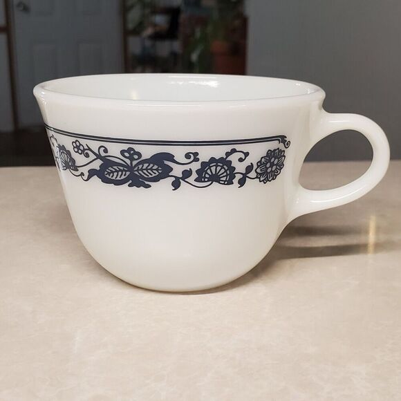 SOLD...Old Town Blue Corelle Flat Cup Coffee Tea Cup - Picture 2 of 5